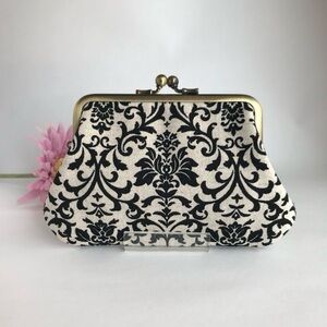 Anthropologie Damask Cotton Canvas Clutch